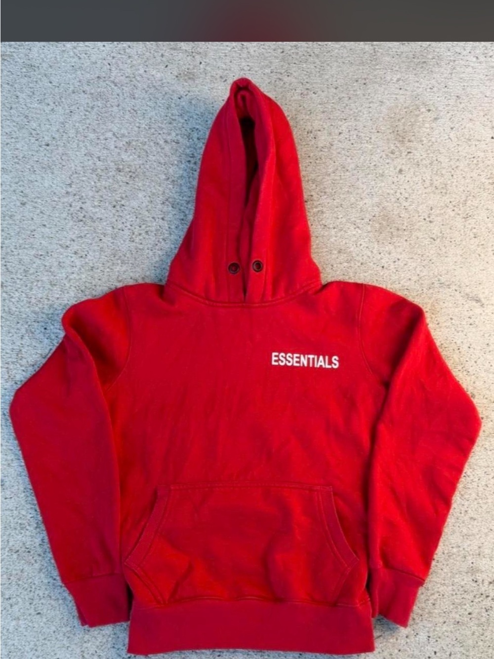 Fear of God Men’s Red ESSENTIALS Pullover Hoodie